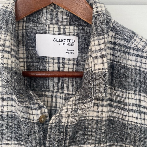 Selected Homme men’s check cotton button down shirt - Picture 6 of 9